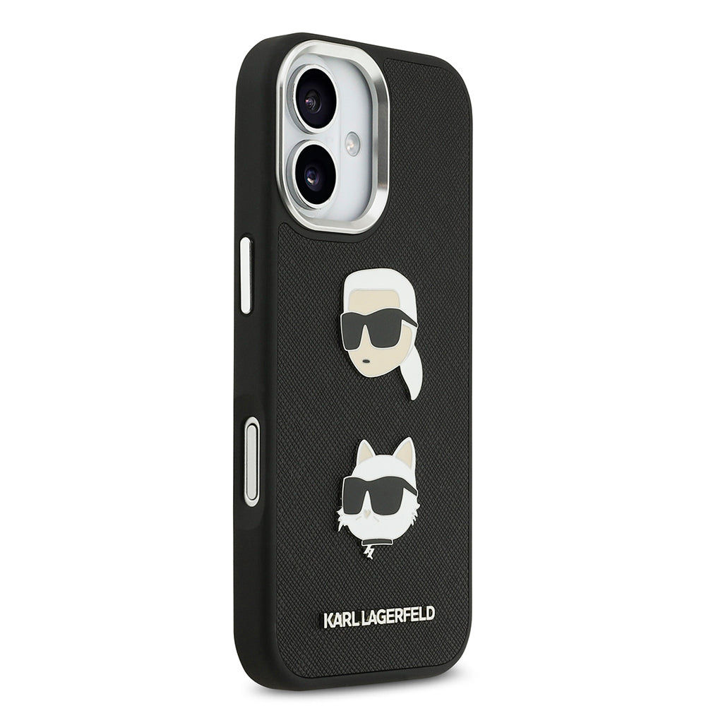 Karl Lagerfeld iPhone 17 Orjinal Lisanslı Metal Logolu K&C Heads Pin Kılıf