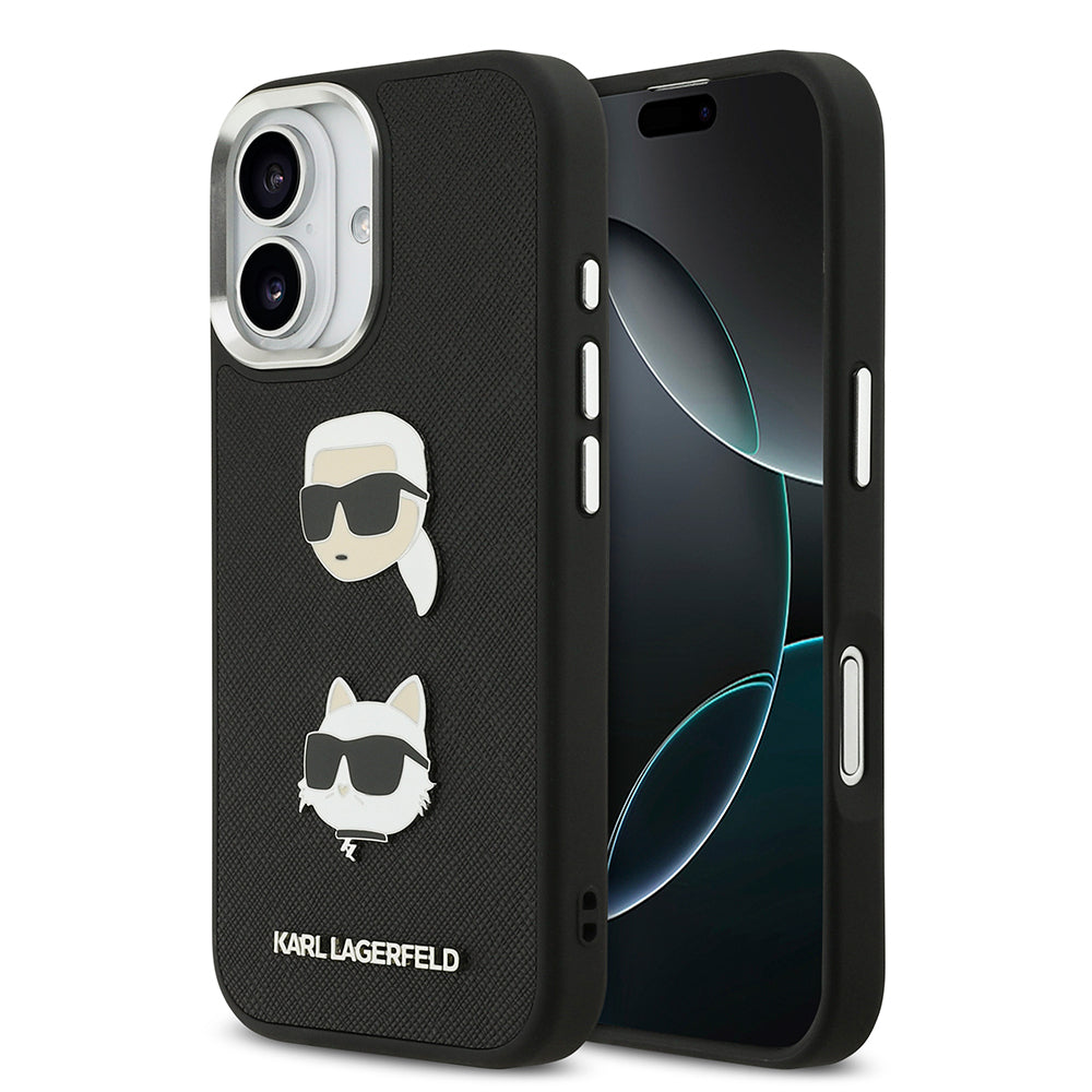 Karl Lagerfeld iPhone 17 Orjinal Lisanslı Metal Logolu K&C Heads Pin Kılıf