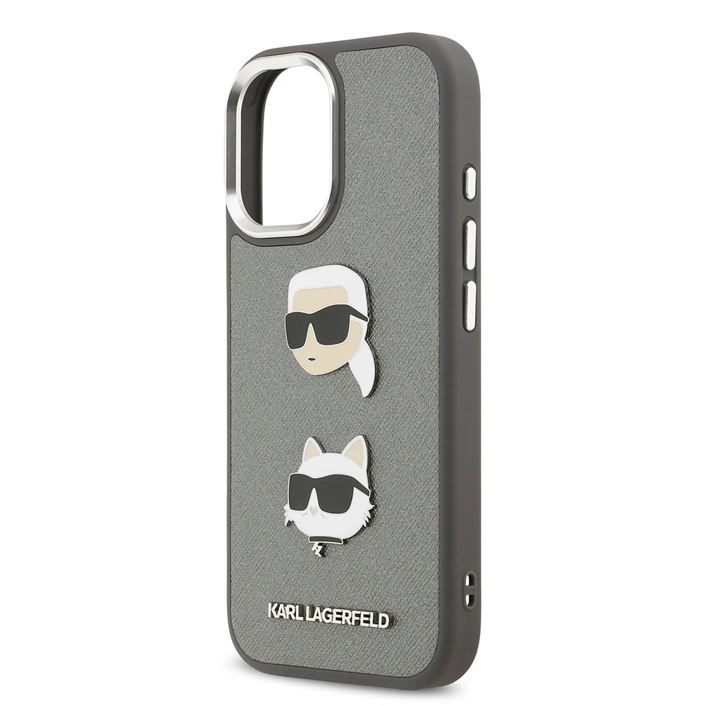 Karl Lagerfeld iPhone 17 Orjinal Lisanslı Metal Logolu K&C Heads Pin Kılıf