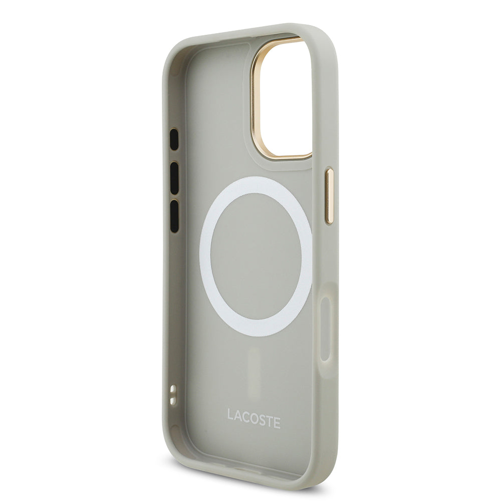 Lacoste iPhone 17 Orjinal Lisanslı M-safe Şarj Özellikli Champs Elysees PU Deri Tasarımlı Kılıf