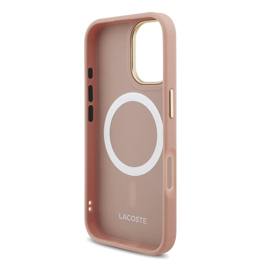 Lacoste iPhone 17 Orjinal Lisanslı M-safe Şarj Özellikli Champs Elysees PU Deri Tasarımlı Kılıf