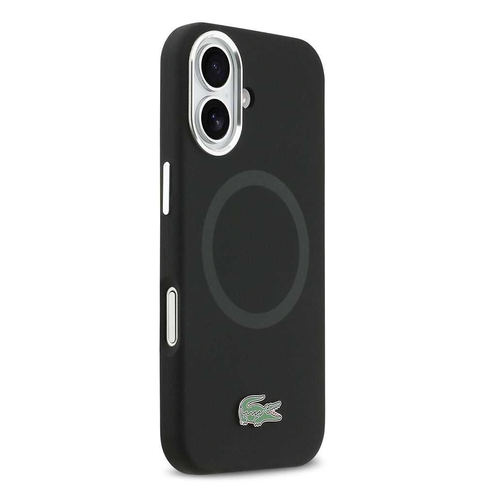 Lacoste iPhone 17 Orjinal Lisanslı M-safe Şarj Özellikli İkonik Logolu Metal Kamera Çerçeveli Silikon Kılıf