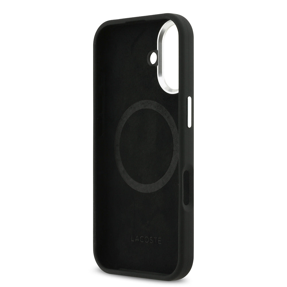 Lacoste iPhone 17 Orjinal Lisanslı M-safe Şarj Özellikli İkonik Logolu Metal Kamera Çerçeveli Silikon Kılıf