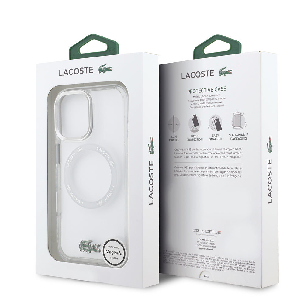 Lacoste iPhone 17 Orjinal Lisanslı M-safe Şarj Özellikli İkonik Timsah Logolu Buzlu Kılıf