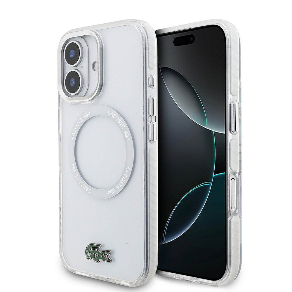 Lacoste iPhone 17 Orjinal Lisanslı M-safe Şarj Özellikli İkonik Timsah Logolu Buzlu Kılıf