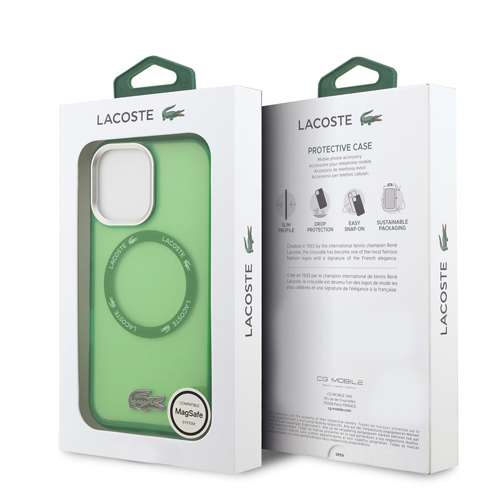 Lacoste iPhone 17 Orjinal Lisanslı M-safe Şarj Özellikli İkonik Timsah Logolu Buzlu Kılıf