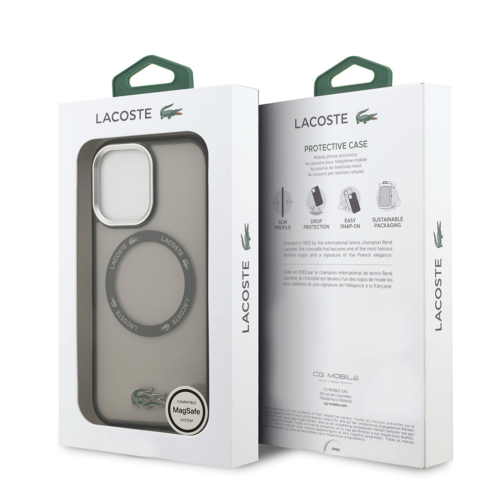 Lacoste iPhone 17 Orjinal Lisanslı M-safe Şarj Özellikli İkonik Timsah Logolu Buzlu Kılıf