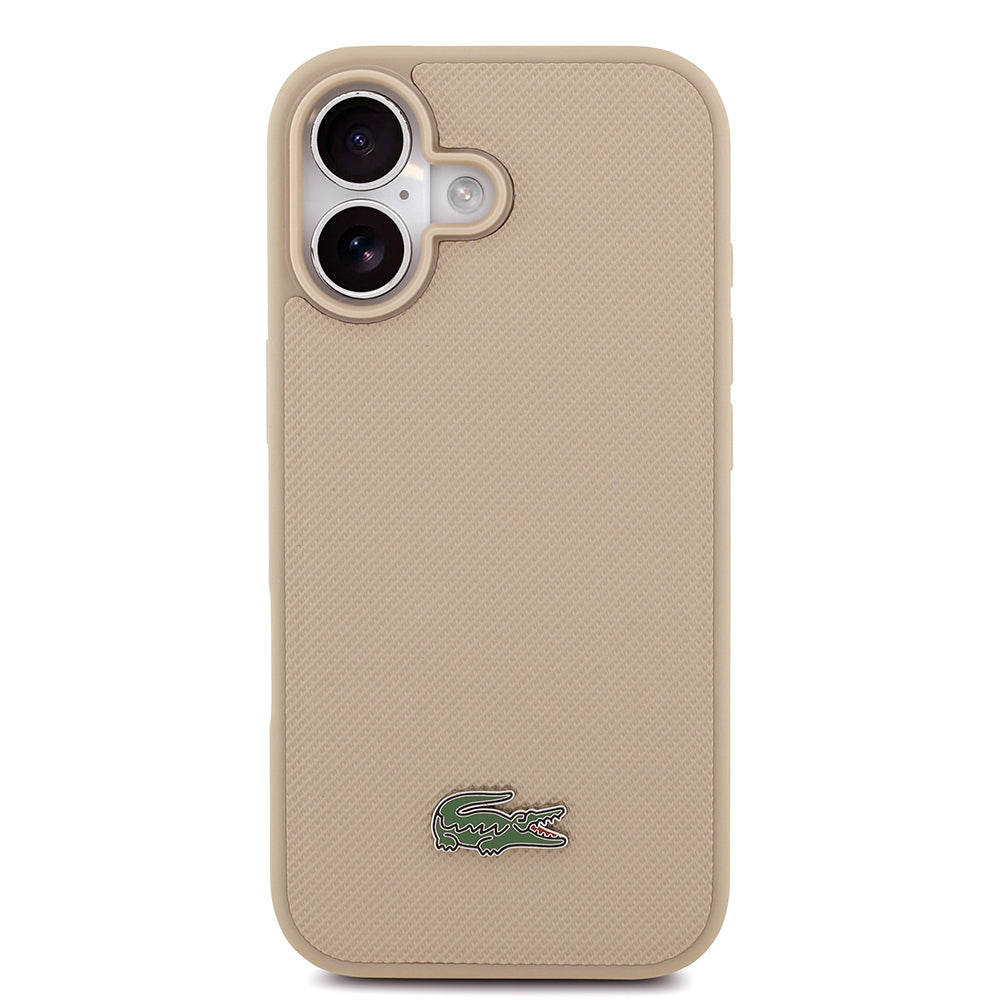 Lacoste iPhone 17 Orjinal Lisanslı M-safe Şarj Özellikli PU Pike Desenli Metal Logolu Kartlıklı Kılıf