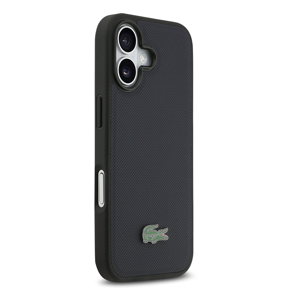 Lacoste iPhone 17 Orjinal Lisanslı M-safe Şarj Özellikli PU Pike Desenli Metal Logolu Kartlıklı Kılıf