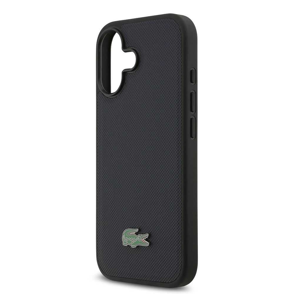 Lacoste iPhone 17 Orjinal Lisanslı M-safe Şarj Özellikli PU Pike Desenli Metal Logolu Kartlıklı Kılıf