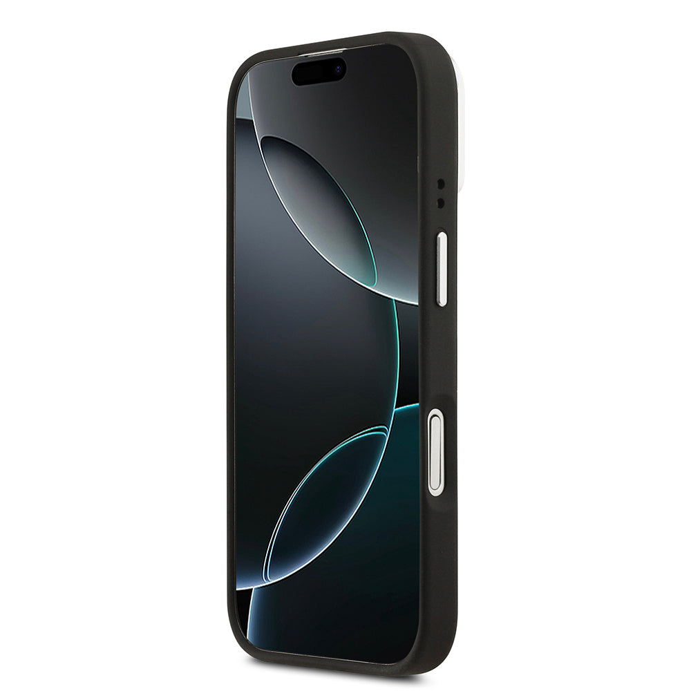 Lacoste iPhone 17 Orjinal Lisanslı M-safe Şarj Özellikli PU Pike Desenli Standlı Metal Logolu Kılıf
