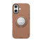 Youngkit Tech Leather Serisi iPhone 17 Kılıf M-safe 360 Derece Standlı Basit Mat Deri Desenli Kılıf