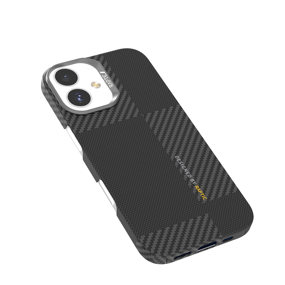 Raptic Aramid Fiber Geotik Serisi iPhone 17 Magsafe 600D Metal Kamera Çerçeveli Kılıf