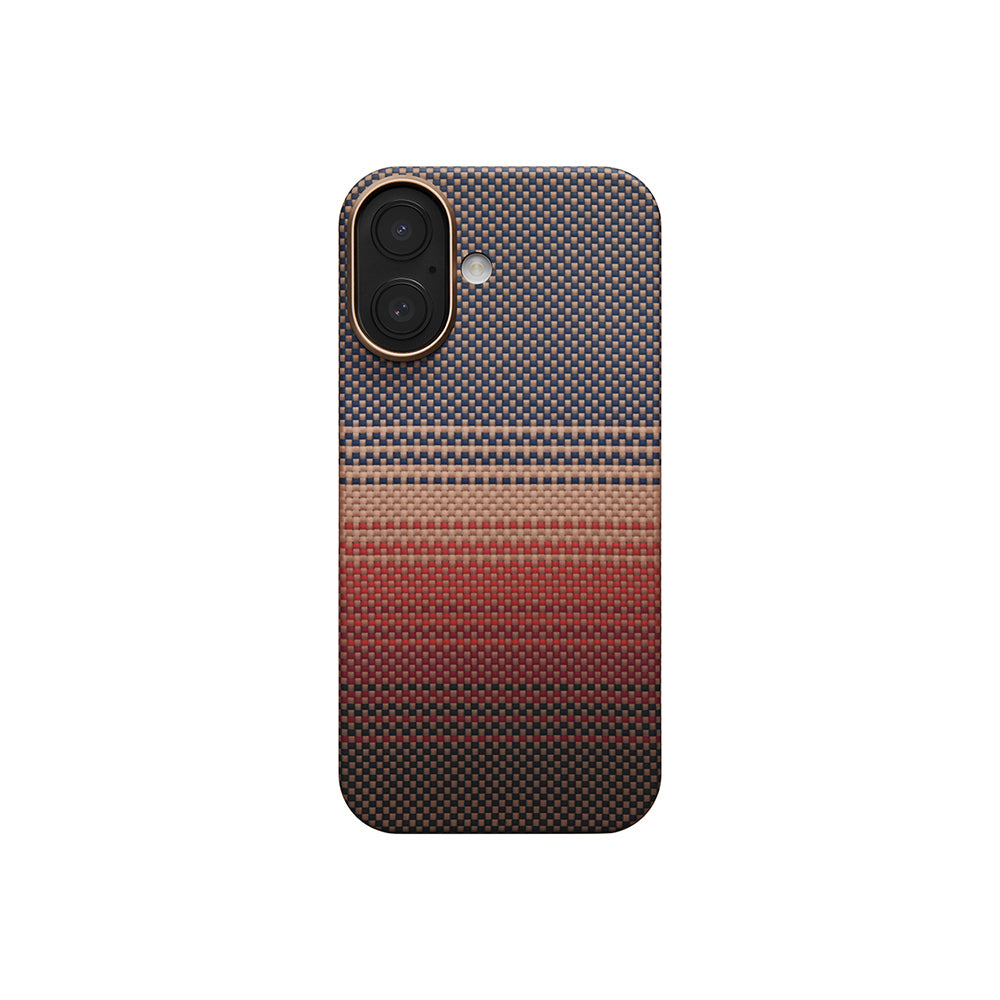 Pitaka Tactile Woven Sunset-Moonrise Serisi iPhone 17 M-safe Şarj Özellikli Aramid Fiber Sunset Kılıf