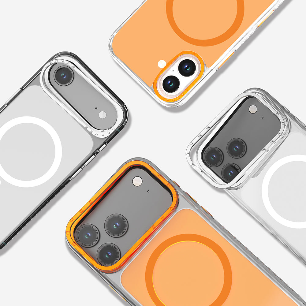 Lenyes CK221 iPhone 17 Kılıf M-safe Şarj Özellikli Metal Kamera Çerçeveli Airbag Tasarımlı Sert PC Kılıf