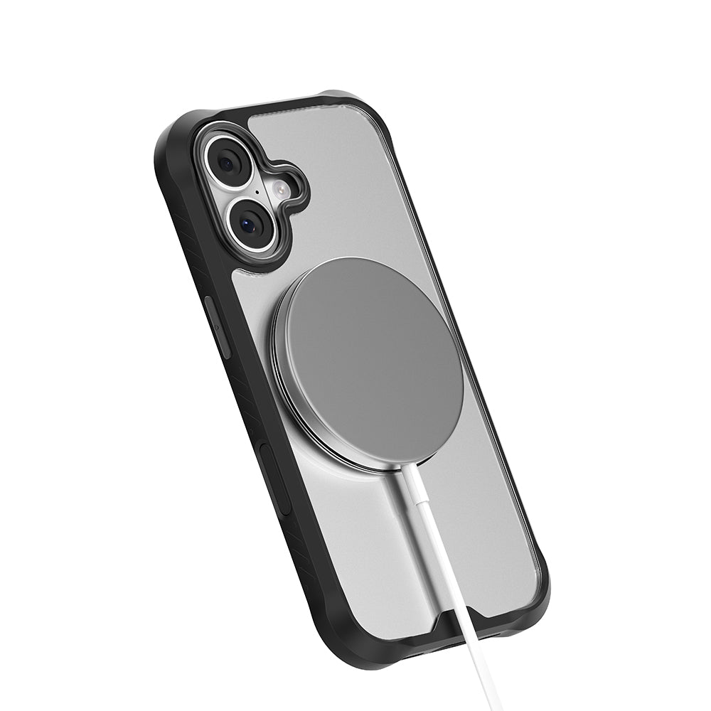 Mutural Obsidian Serisi iPhone 17 M-safe Şarj Özellikli Parmak Ring Standlı Airbag Tasarımlı Kılıf