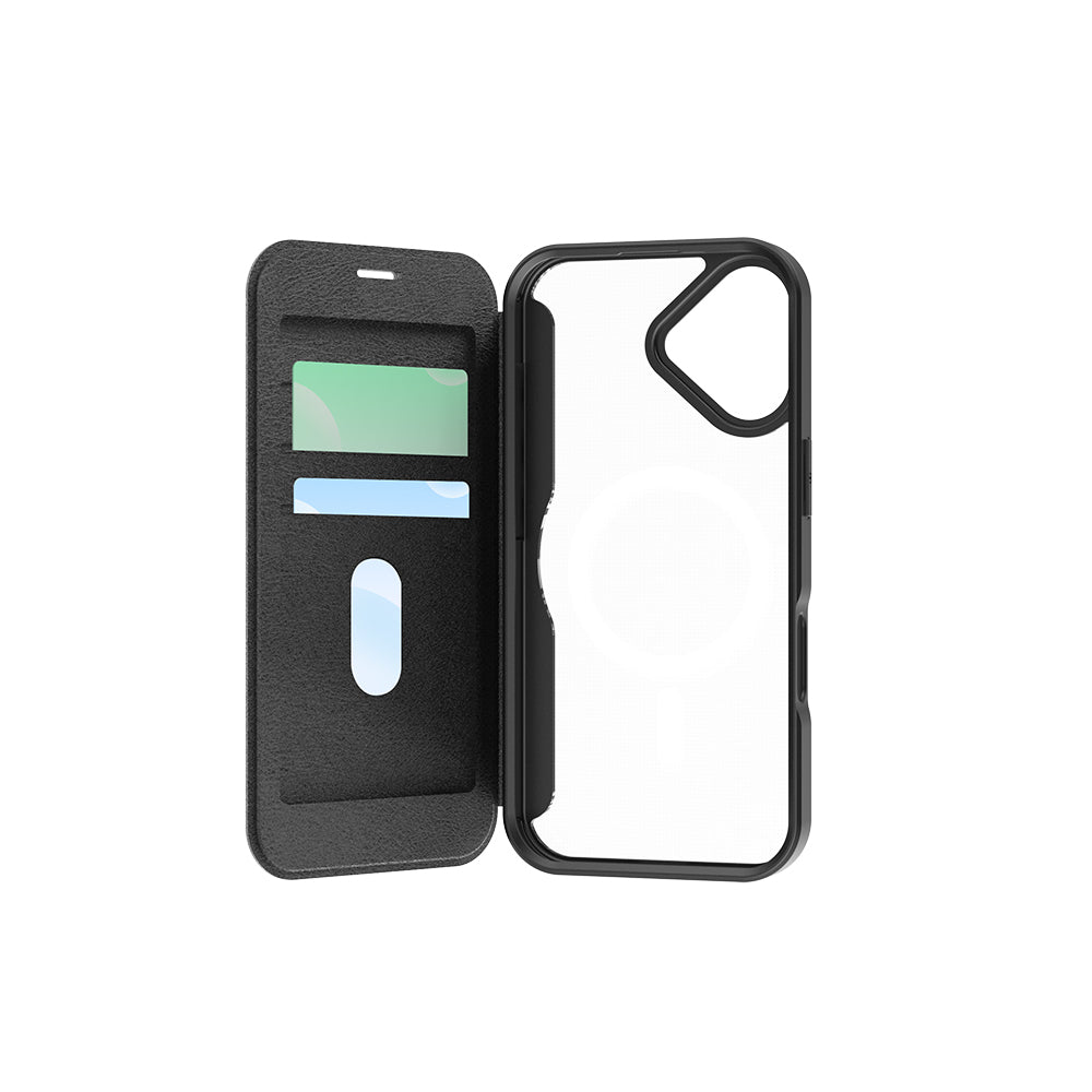 Raptic Air Folio iPhone 17 MagSafe Şeffaf Kartlıklı Telefon Kılıfı