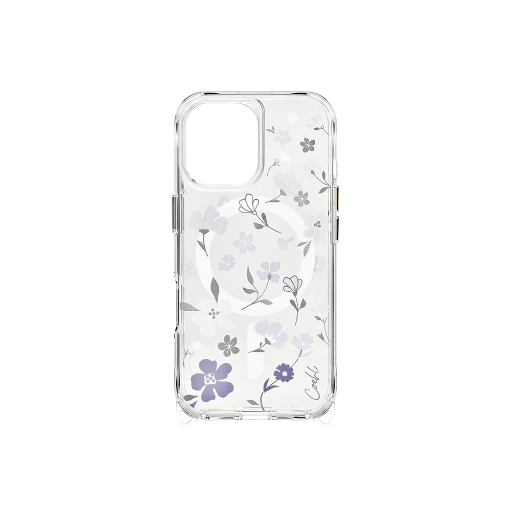 Coehl Amara iPhone 17 M-safe Şarj Özellikli Şeffaf Arka Yüzey Çiçekli Kılıf