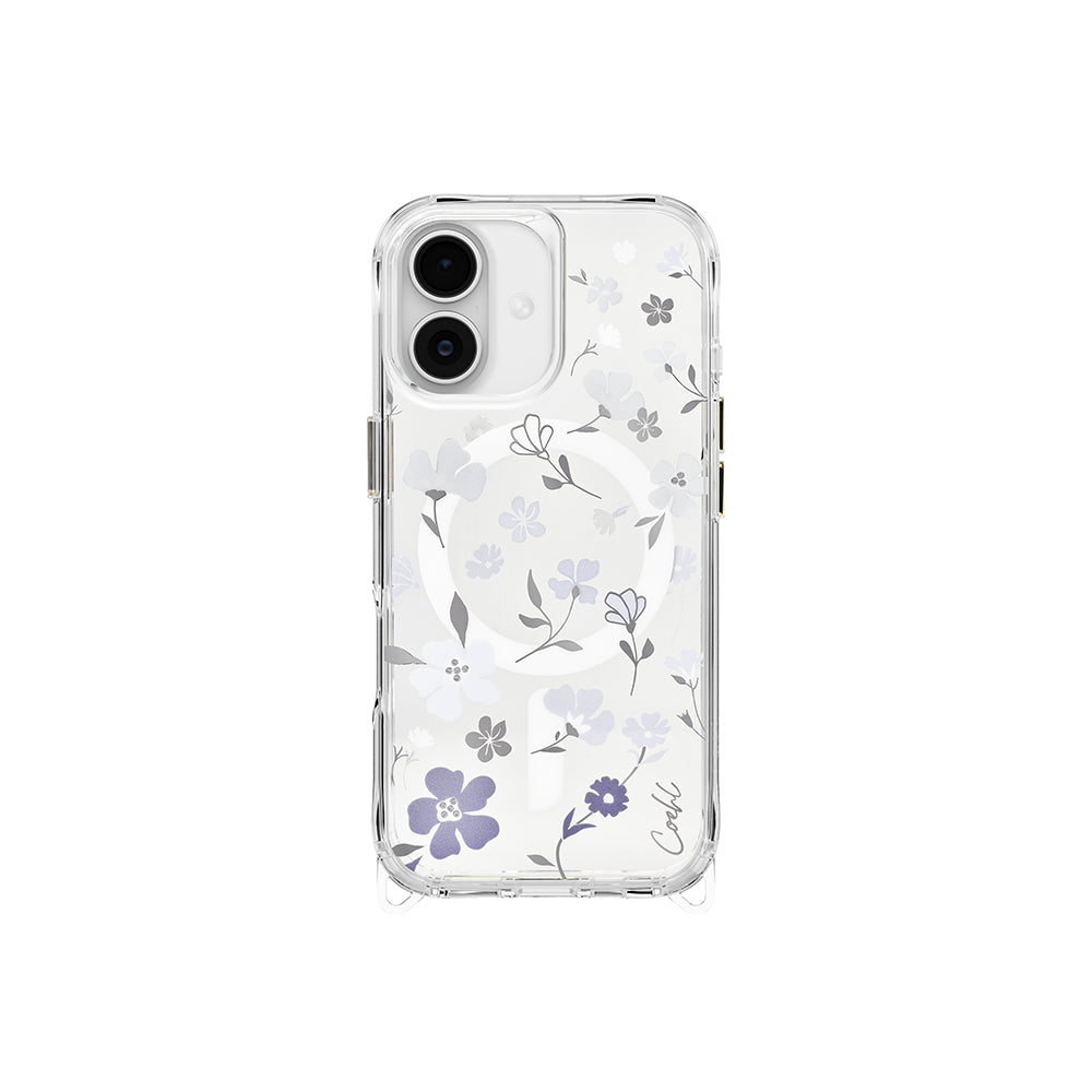 Coehl Amara iPhone 17 M-safe Şarj Özellikli Şeffaf Arka Yüzey Çiçekli Kılıf