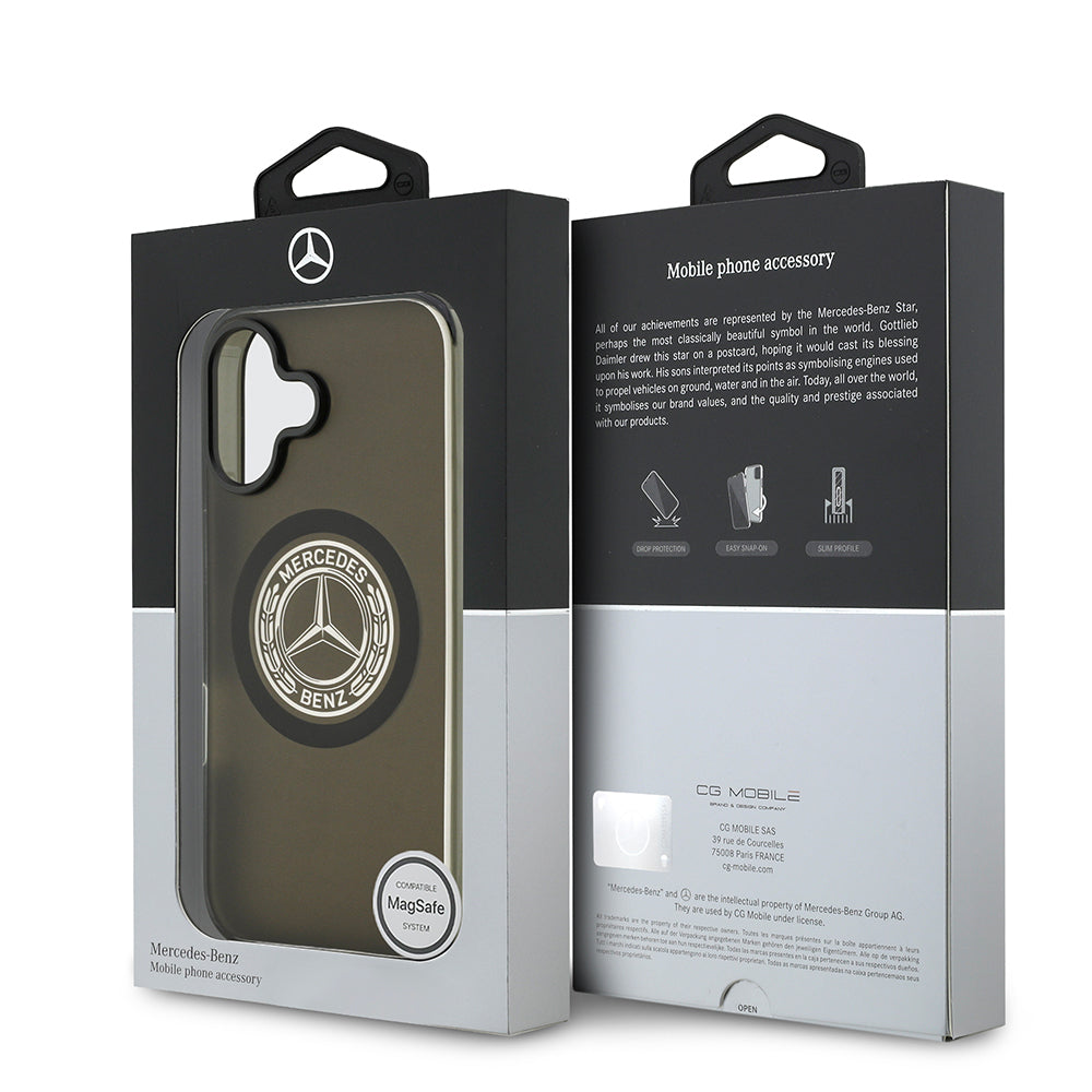 Mercedes Benz iPhone 17 Orjinal Lisanslı M-safe Şarj Özellikli Buzlu PC Nostaljik Yıldız Dizayn Kılıf