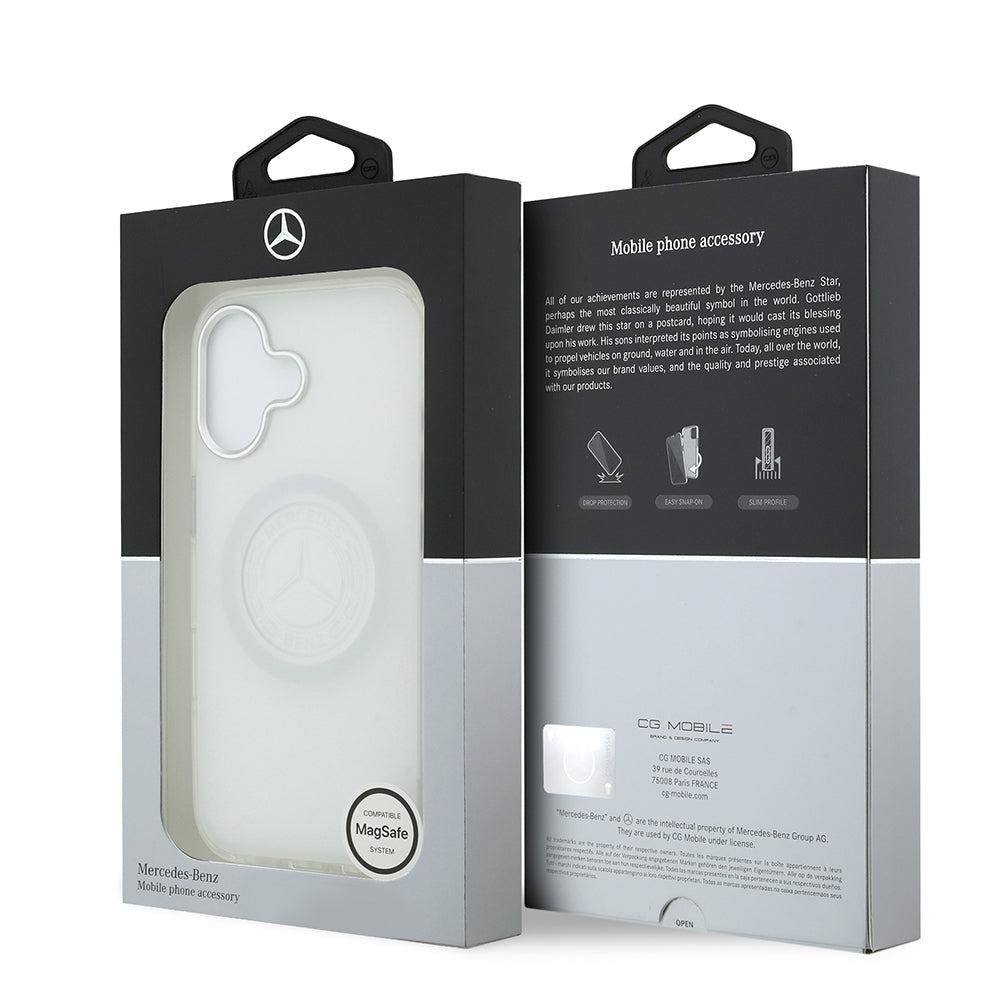 Mercedes Benz iPhone 17 Orjinal Lisanslı M-safe Şarj Özellikli Buzlu PC Nostaljik Yıldız Dizayn Kılıf