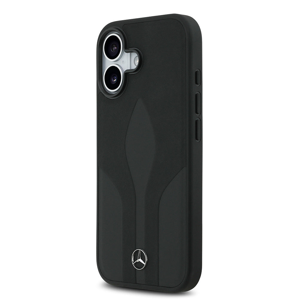 Mercedes Benz iPhone 17 Orjinal Lisanslı M-safe Şarj Özellikli Dokulu Desenli Deri Kılıf