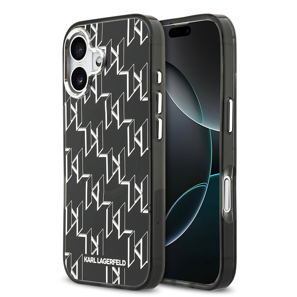 Karl Lagerfeld iPhone 17 Orjinal Lisanslı M-safe Şarj Özellikli IML Baskılı Monogram Dizayn Kılıf