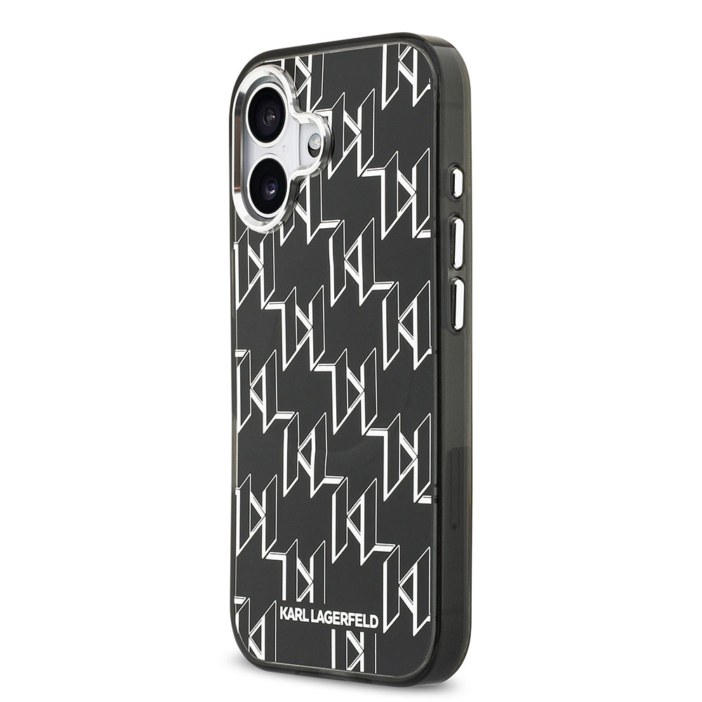 Karl Lagerfeld iPhone 17 Orjinal Lisanslı M-safe Şarj Özellikli IML Baskılı Monogram Dizayn Kılıf
