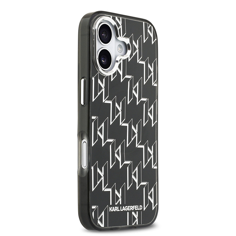 Karl Lagerfeld iPhone 17 Orjinal Lisanslı M-safe Şarj Özellikli IML Baskılı Monogram Dizayn Kılıf