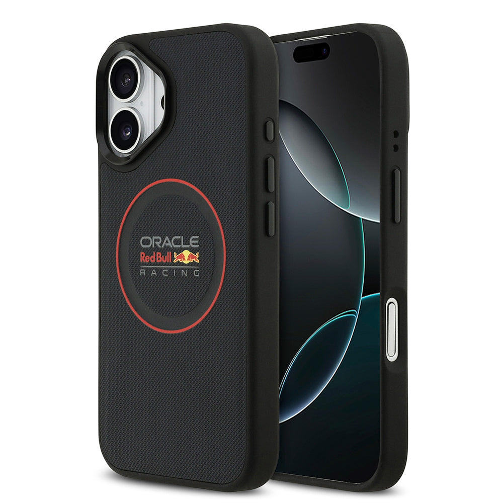 Apple iPhone 17 Redbull Orjinal Lisanslı M-safe Şarj Özellikli Kırmızı Halka ve Logo Kabartmalı PU Deri Kılıf
