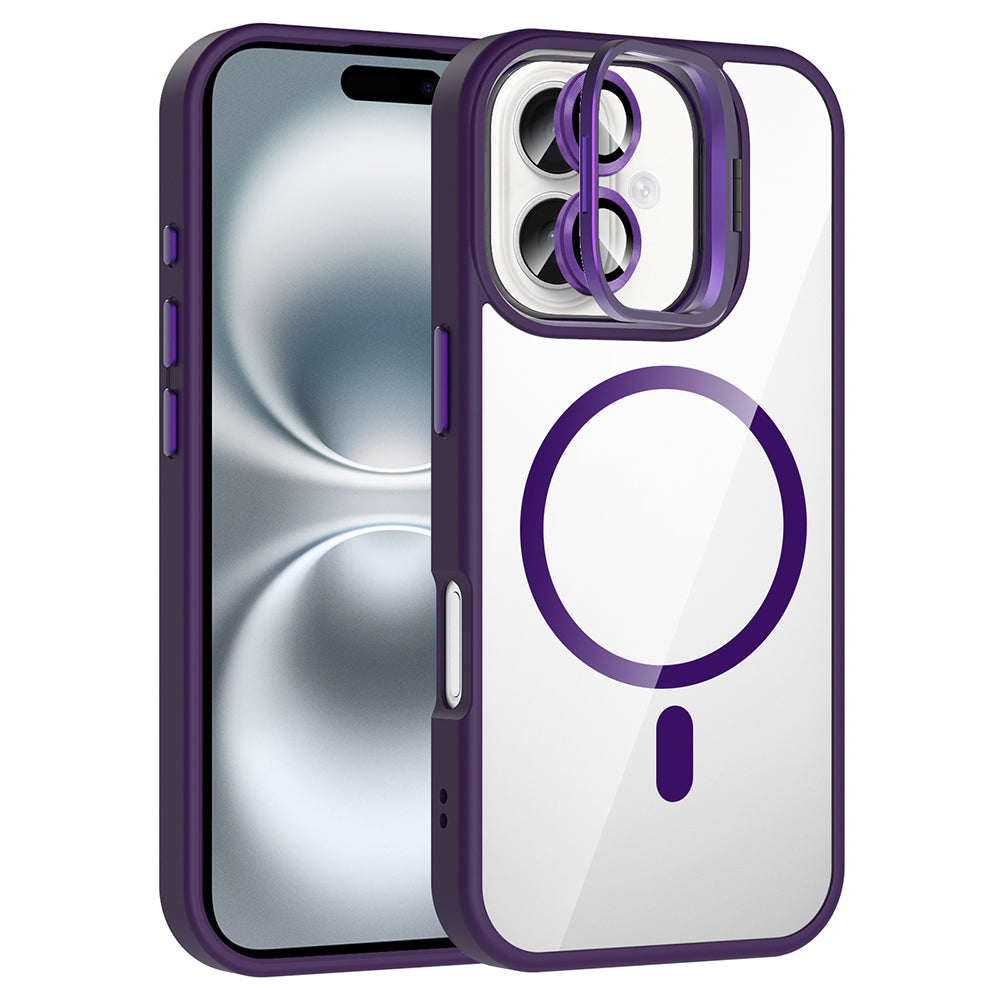 Cepax iPhone 17 Standlı ve Kamera Lens Hediyeli M-Safe Şarj Özellikli Etro Kılıf