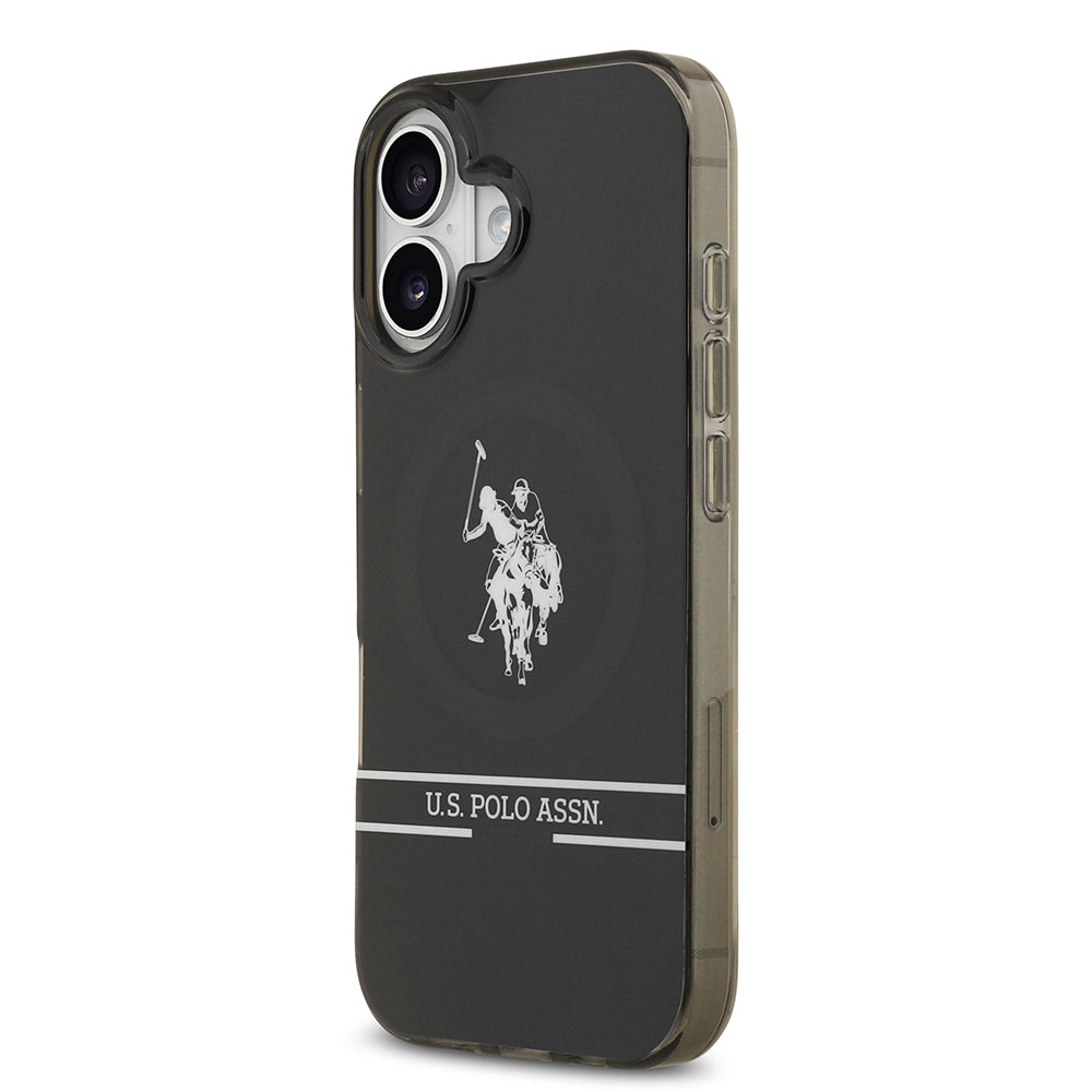 U.S. Polo Assn. iPhone 17 Orjinal Lisanslı M-safe Şarj Özellikli IML Double Horse Stripe Logolu Kılıf