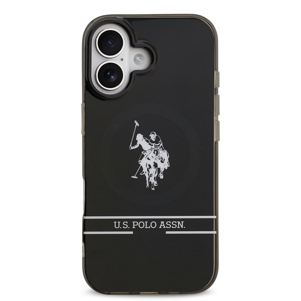 U.S. Polo Assn. iPhone 17 Orjinal Lisanslı M-safe Şarj Özellikli IML Double Horse Stripe Logolu Kılıf