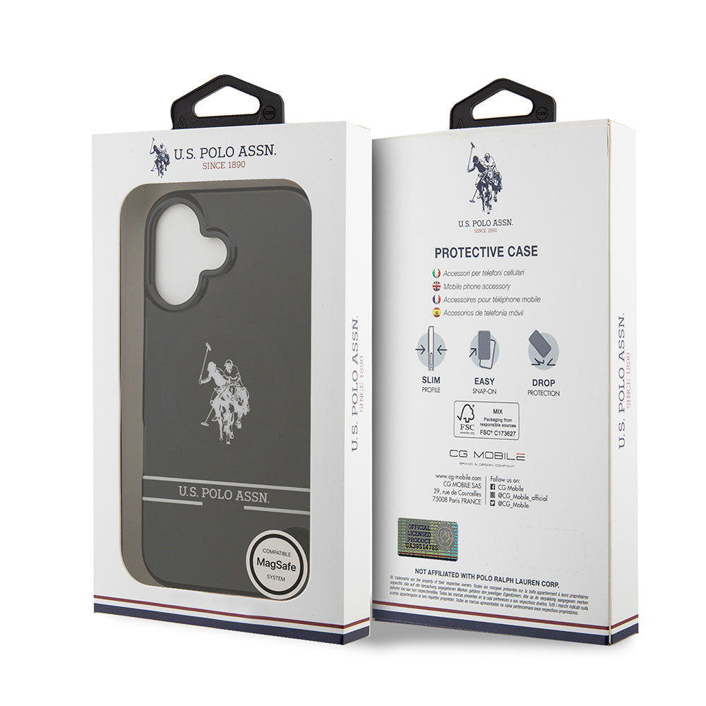 U.S. Polo Assn. iPhone 17 Orjinal Lisanslı M-safe Şarj Özellikli IML Double Horse Stripe Logolu Kılıf