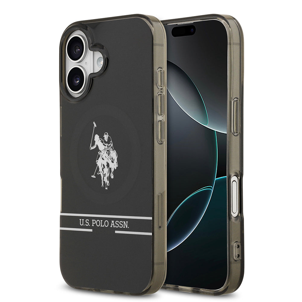 U.S. Polo Assn. iPhone 17 Orjinal Lisanslı M-safe Şarj Özellikli IML Double Horse Stripe Logolu Kılıf