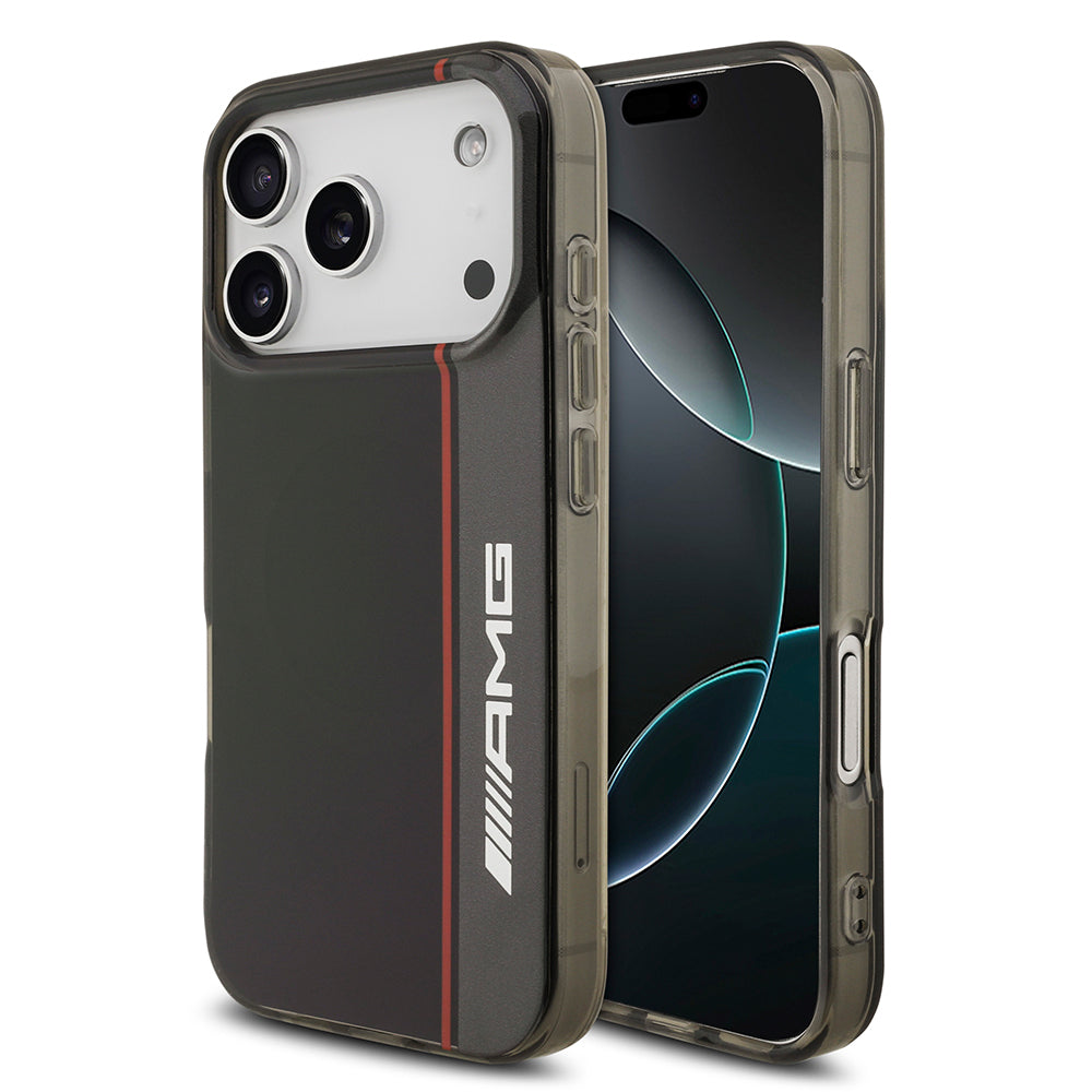 AMG iPhone 17 Pro Orjinal Lisanslı M-safe Şarj Özellikli IML Baskı Logolu Çift Katmanlı Bow Lines Kılıf