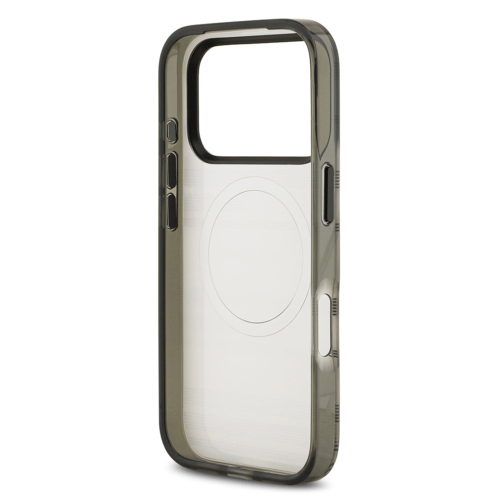 BMW iPhone 17 Pro Orjinal Lisanslı M-safe Şarj Özellikli Metal Kamera Butonlu Yatay Şeritli M Dizayn Kılıf