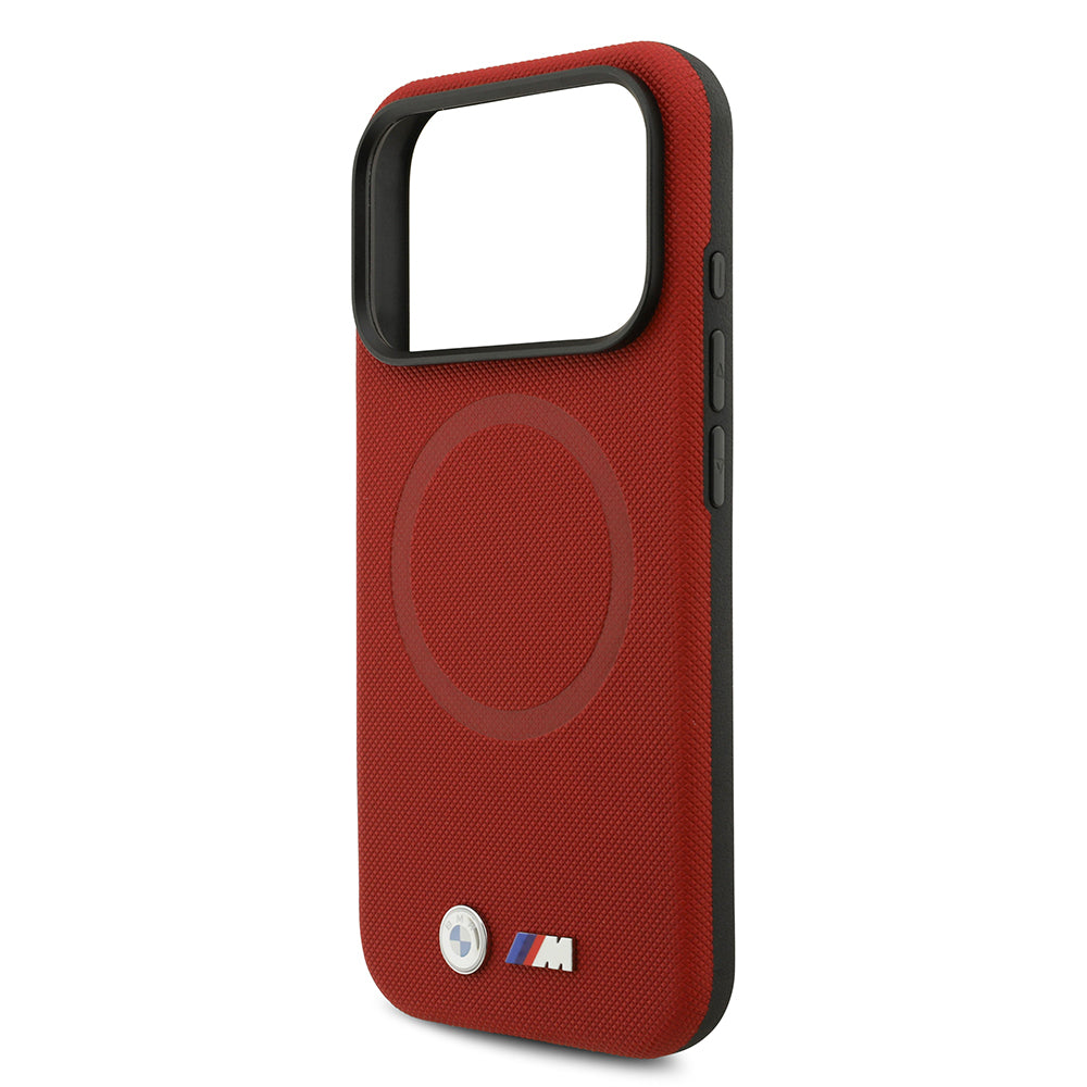 BMW iPhone 17 Pro Orjinal Lisanslı M-safe Şarj Özellikli Metal Logolu Delikli M Dizayn Deri Kılıf