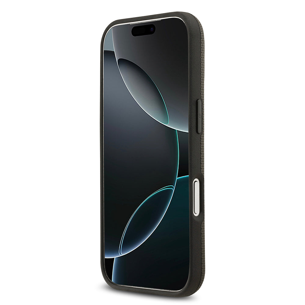 BMW iPhone 17 Pro Orjinal Lisanslı M-safe Şarj Özellikli Metal Logolu Delikli M Dizayn Deri Kılıf