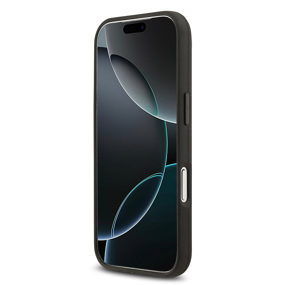 BMW iPhone 17 Pro Orjinal Lisanslı M-safe Şarj Özellikli Metal Logolu Delikli M Dizayn Deri Kılıf