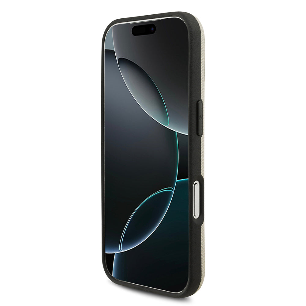 BMW iPhone 17 Pro Orjinal Lisanslı M-safe Şarj Özellikli Metal Logolu Delikli M Dizayn Deri Kılıf