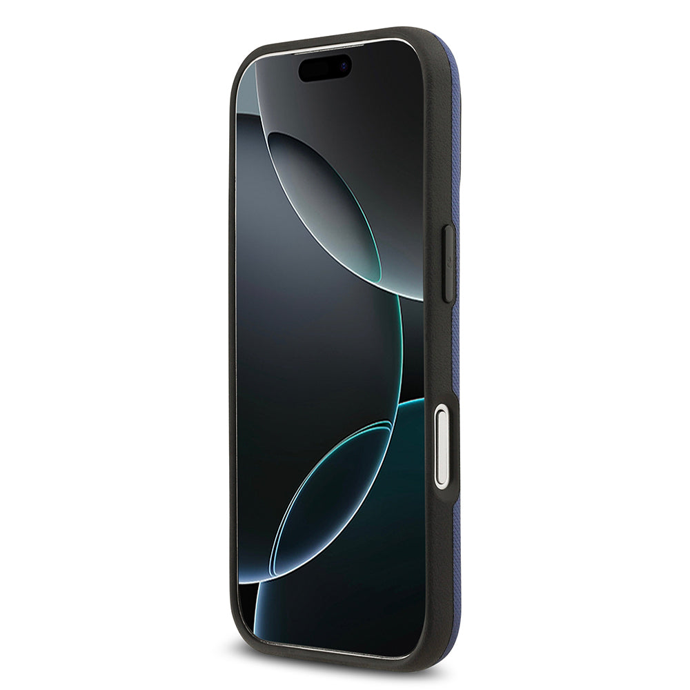 BMW iPhone 17 Pro Orjinal Lisanslı M-safe Şarj Özellikli Metal Logolu Delikli M Dizayn Deri Kılıf