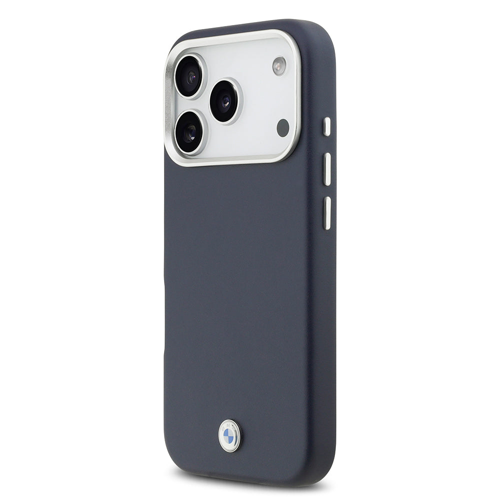 BMW iPhone 17 Pro Orjinal Lisanslı M-safe Şarj Özellikli Metal Logolu Tam Kaplama Deri Kılıf