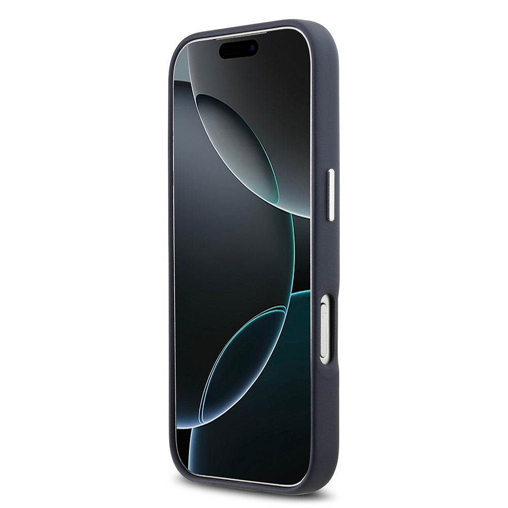 BMW iPhone 17 Pro Orjinal Lisanslı M-safe Şarj Özellikli Metal Logolu Tam Kaplama Deri Kılıf