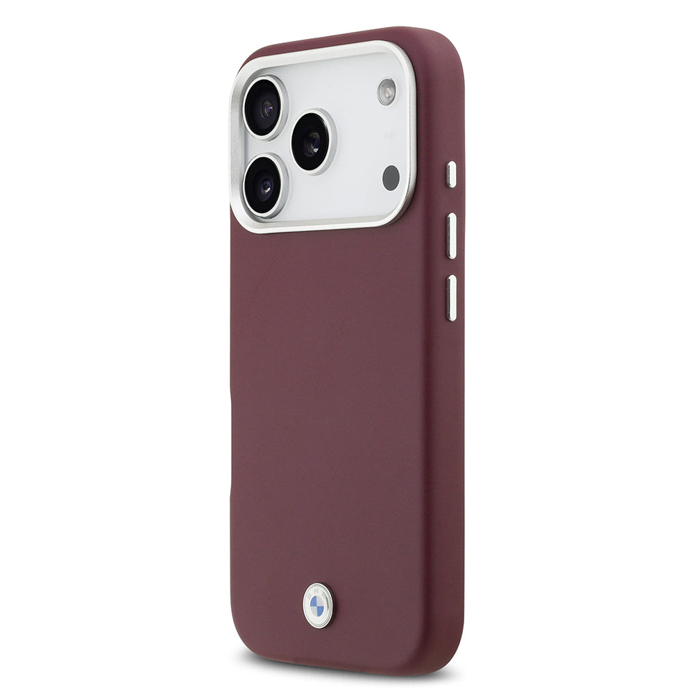 BMW iPhone 17 Pro Orjinal Lisanslı M-safe Şarj Özellikli Metal Logolu Tam Kaplama Deri Kılıf