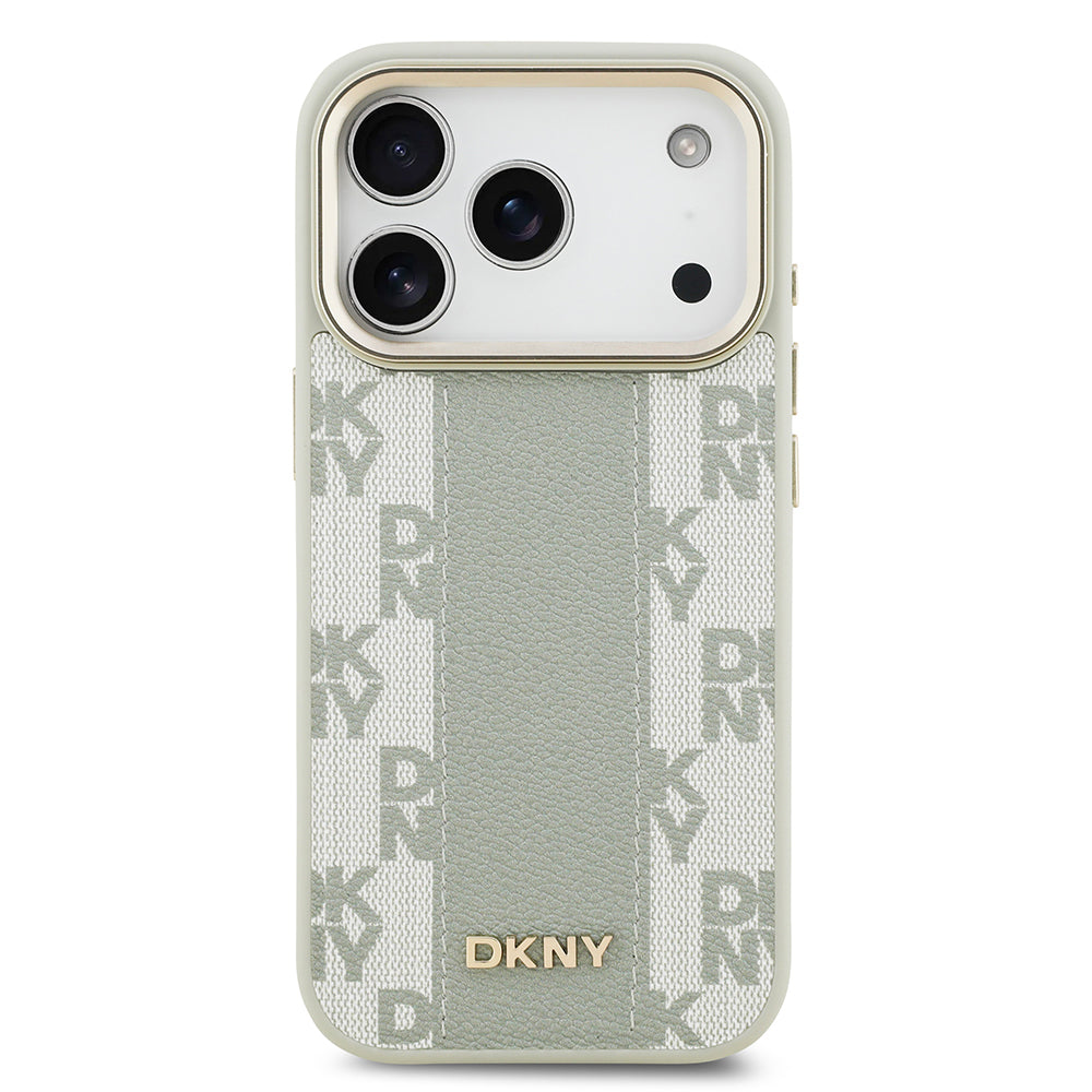 DKNY iPhone 17 Pro Orjinal Lisanslı M-safe Şarj Özellikli 3D Yazılı Checkered Pattern Kılıf