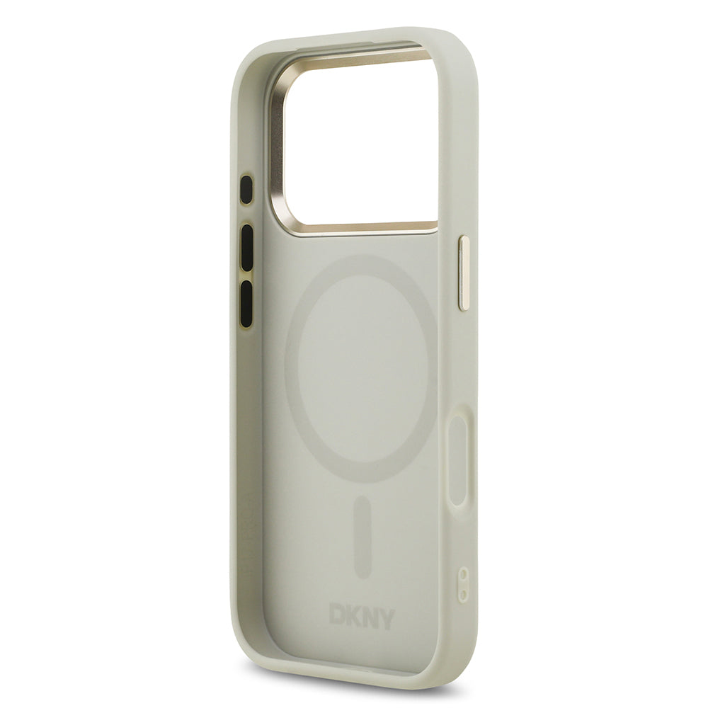 DKNY iPhone 17 Pro Orjinal Lisanslı M-safe Şarj Özellikli 3D Yazılı Checkered Pattern Kılıf