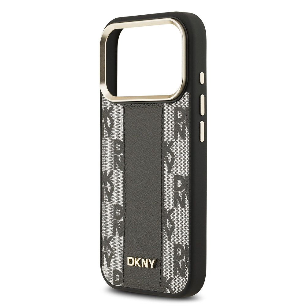 DKNY iPhone 17 Pro Orjinal Lisanslı M-safe Şarj Özellikli 3D Yazılı Checkered Pattern Kılıf