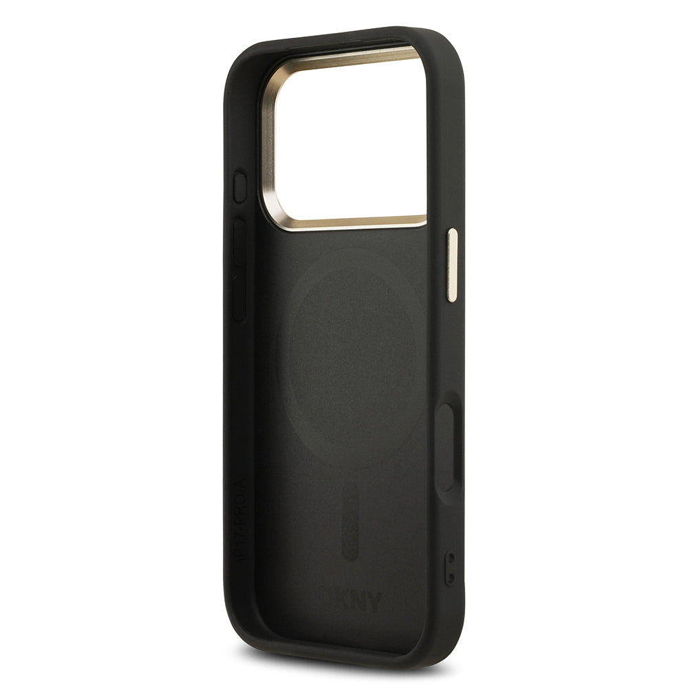 DKNY iPhone 17 Pro Orjinal Lisanslı M-safe Şarj Özellikli 3D Yazılı Checkered Pattern Kılıf