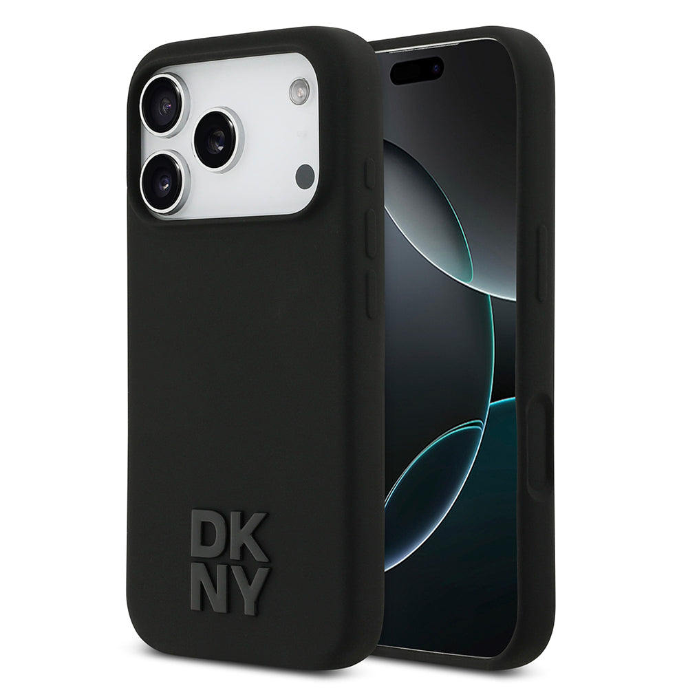 DKNY iPhone 17 Pro Orjinal Lisanslı M-safe Şarj Özellikli Metal Logolu Silikon Telefon Kılıfı